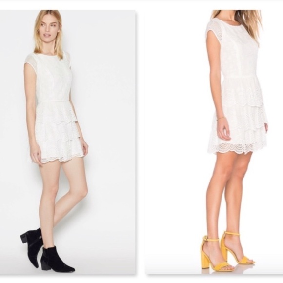 Joie Silk Altha Eyelet Porcelain Ruffle‎ Dress - Picture 3 of 16